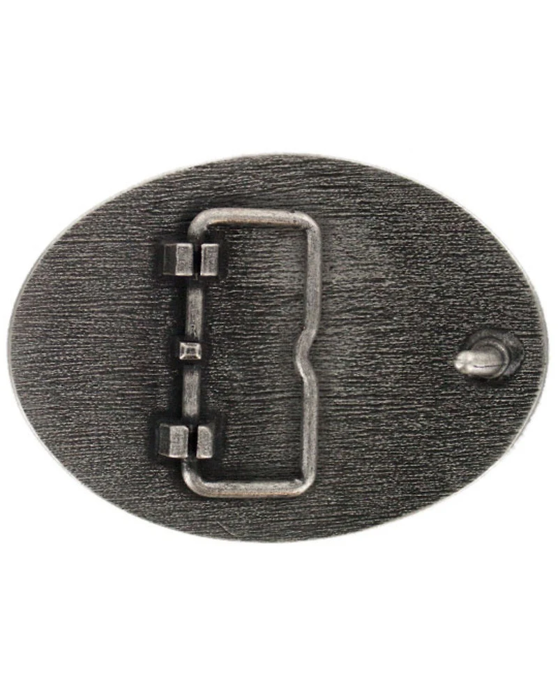 Cody James® Longhorn Antiqued Silver-Tone Oval Belt Buckle