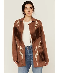 Rock & Denim Women's Suede Fringe Jacket