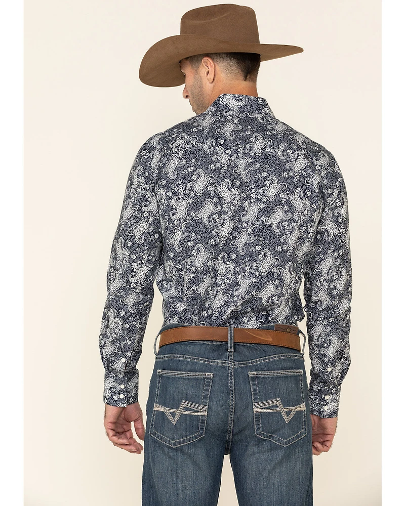 Rock & Roll Denim Men's Paisley Print Long Sleeve Western Shirt