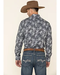 Rock & Roll Denim Men's Paisley Print Long Sleeve Western Shirt