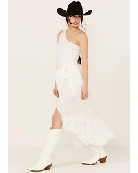 Beyond The Radar Women's Eyelet Midi Skirt