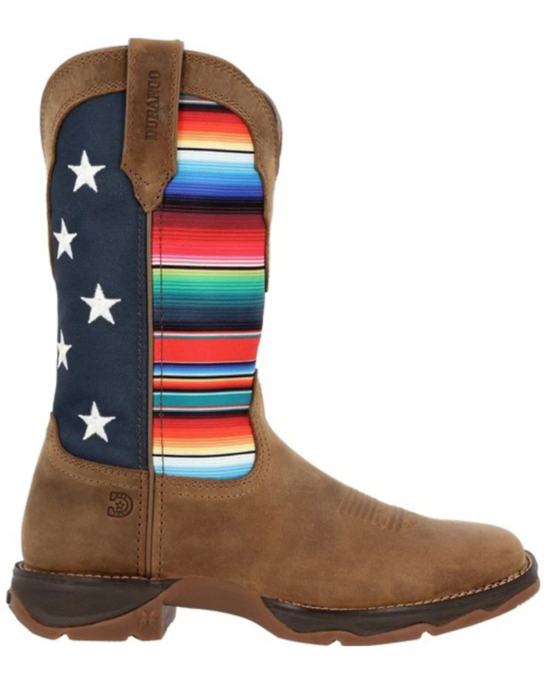 Durango Women's Lady Rebel™ American Flag Serape Work Boots - Square Toe