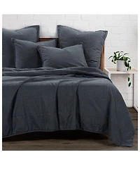 HiEnd Accents Charcoal Stonewashed Cotton Canvas Full/Queen Coverlet Set