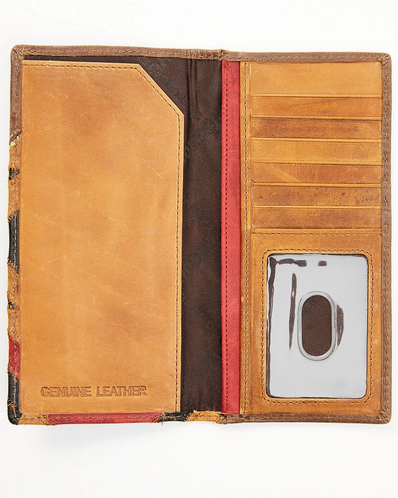 Hooey Men's Brown Patchwork Overlay Rodeo Wallet