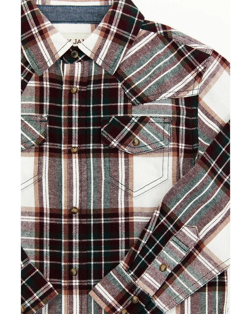 Cody James Toddler Boys' Cabin Fever Long Sleeve Snap Flannel Western Shirt