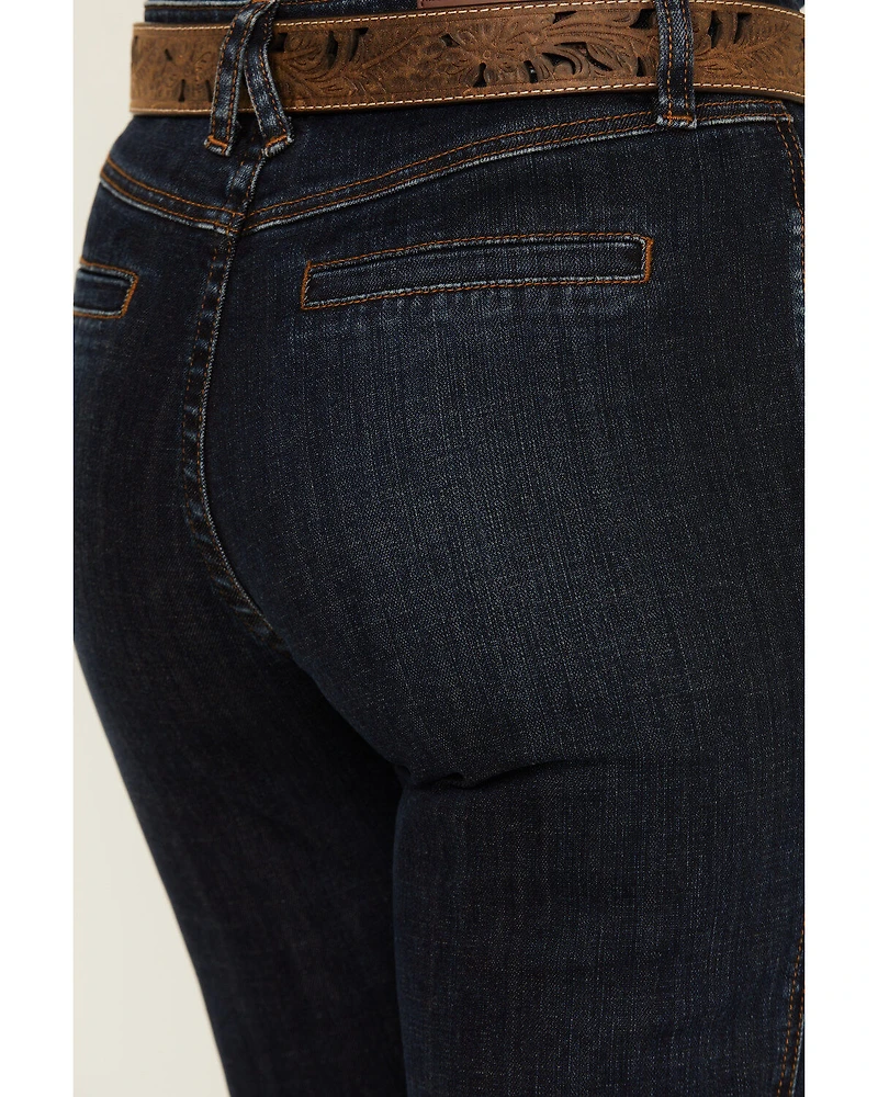 Rock & Roll Denim Women's Dark Wash High Rise Trouser Stretch jeans