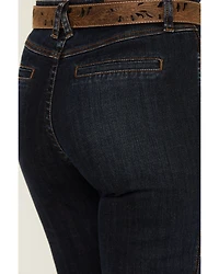 Rock & Roll Denim Women's Dark Wash High Rise Trouser Stretch jeans