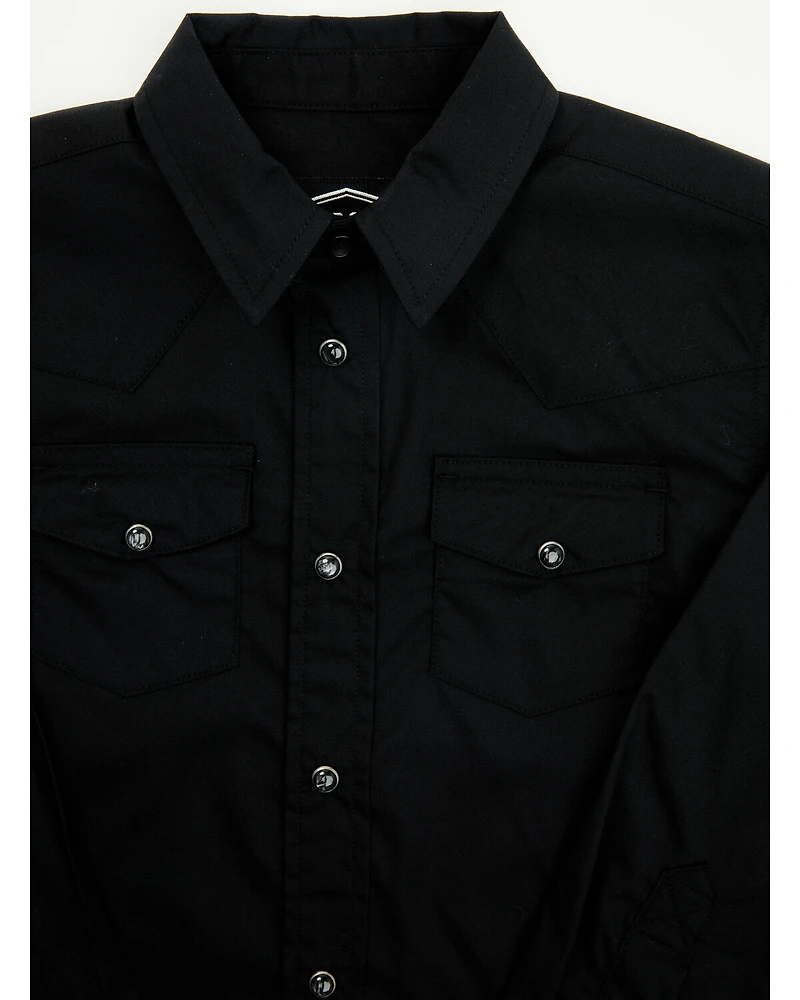 Gibson Toddler Boys' Solid Long Sleeve Snap Western Shirt