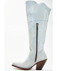 Dan Post Women's Denim Tall Western Boots - Snip Toe