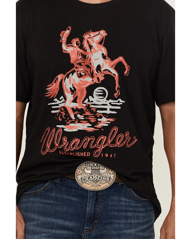 Wrangler Men's Neon Cowboy Short Sleeve Graphic T-Shirt