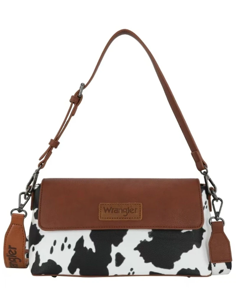 Wrangler Women's Boot Barn Exclusive Daisy Cow Print Flap Shoulder Bag