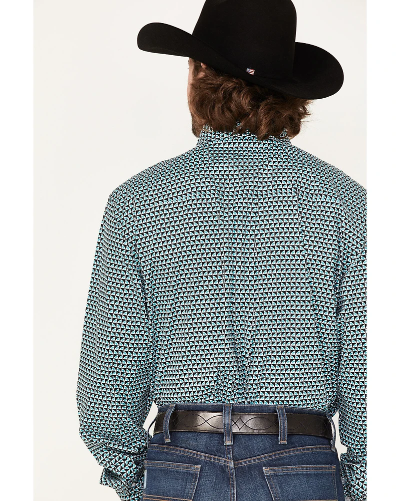 RANK 45® Men's Colt Geo Print Long Sleeve Button-Down Western Shirt