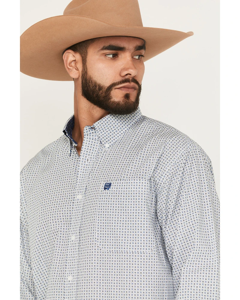 Cinch Men's Geo Print Long Sleeve Button-Down Western Shirt