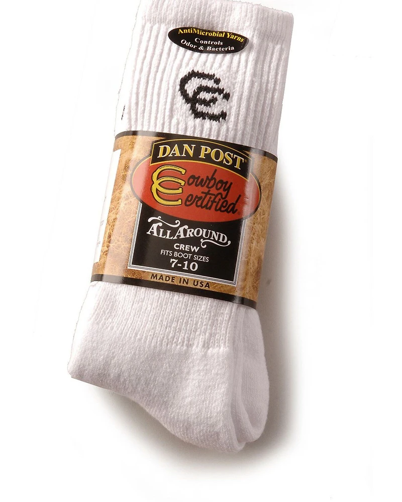 Dan Post Men's Cowboy Certified Crew Socks (2-Pack) - Sizes 7-10