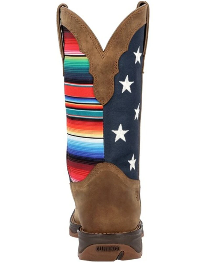 Durango Women's Lady Rebel™ American Flag Serape Work Boots - Square Toe
