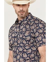 Cody James Men's Grand Finale Paisley Print Short Sleeve Button-Down Stretch Western Shirt