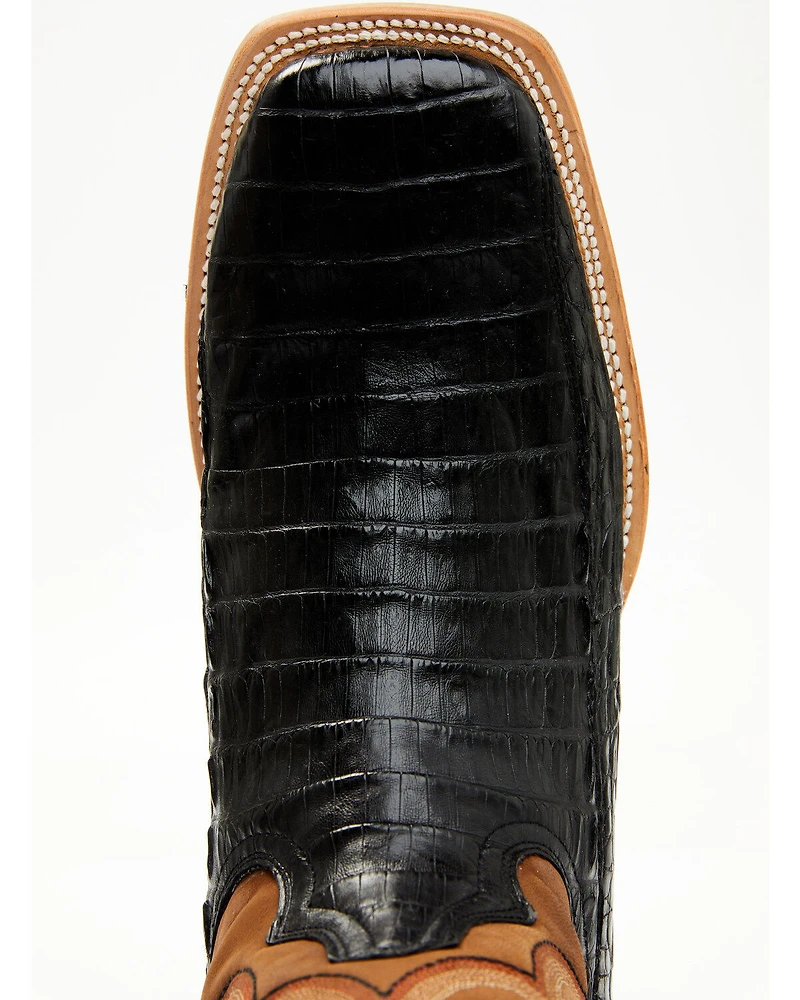 Tanner Mark Men's Exotic Caiman Belly Western Boots - Broad Square Toe