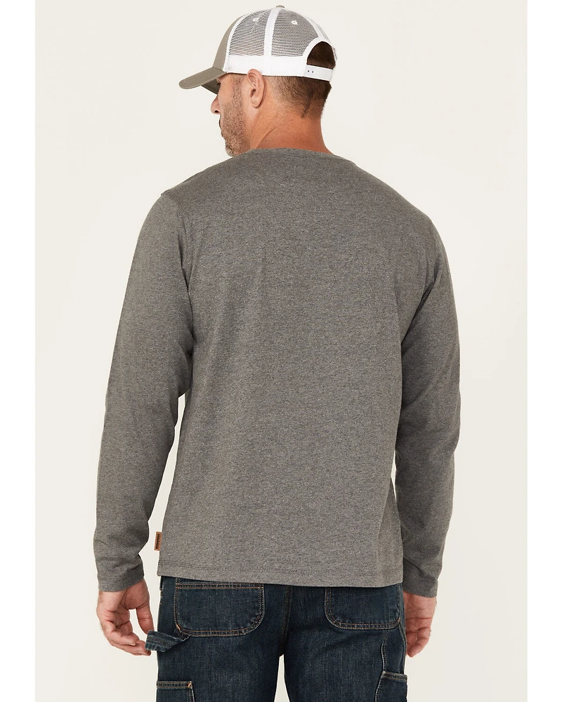 Lucky Brand Workwear Men's Solid Core Logo Long Sleeve Work Shirt