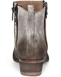 Circle G Women's White & Black Zipper Fashion Booties - Round Toe