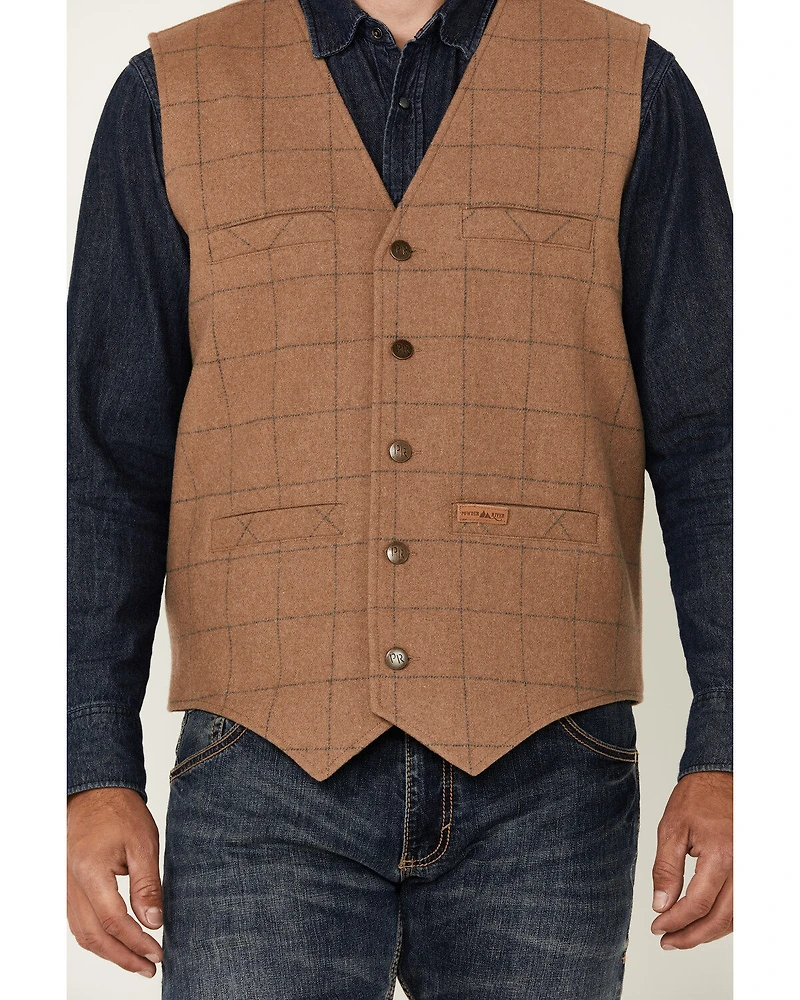 Powder River Outfitters Men's Plaid Print Wool Vest