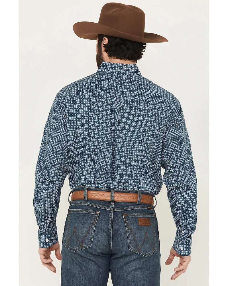 Cinch Men's Geo Print Long Sleeve Button-Down Stretch Western Shirt