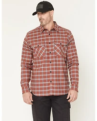 Hawx Men's FR Ponderosa Plaid Print Long Sleeve Button-Down Work Shirt
