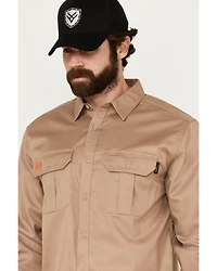 Hawx Men's FR Woven Long Sleeve Button-Down Work Shirt -Tall