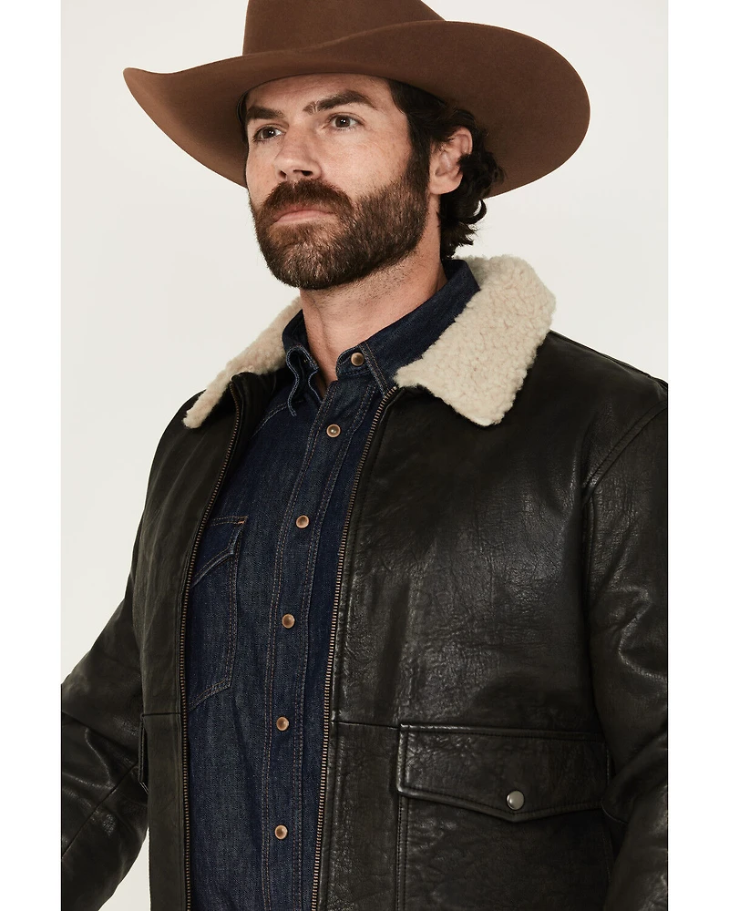 Scully Men's Sherpa Collar Leather Bomber Jacket