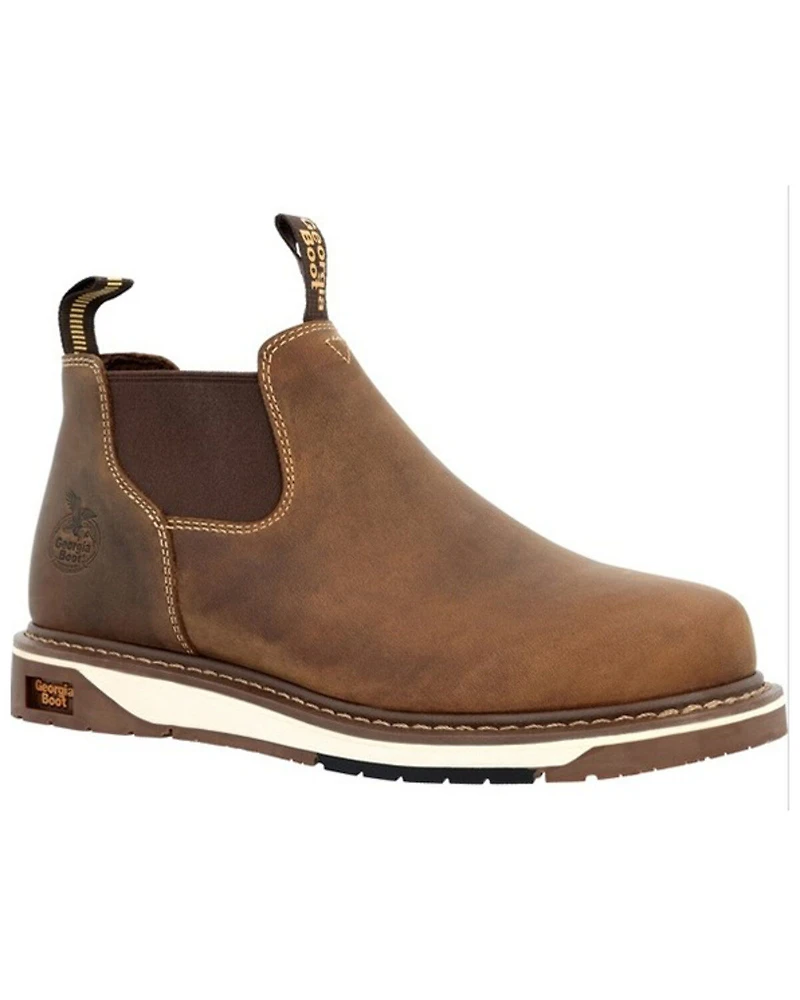 Georgia Boot Men's AMP LT Wedge Chelsea Romeo Work - Round Toe