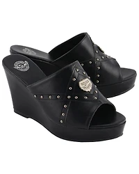 Milwaukee Leather Women's Crossover Open Toe Wedge Sandals