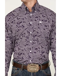 Cinch Men's Paisley Print Long Sleeve Button-Down Western Shirt