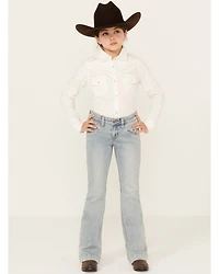 Rock & Roll Denim Girls' Light Wash Smile Pocket Trousers