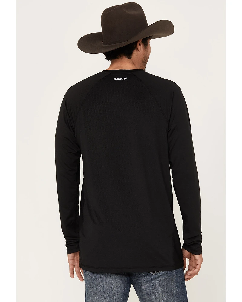 RANK 45® Men's Solid Performance Long Sleeve T-Shirt