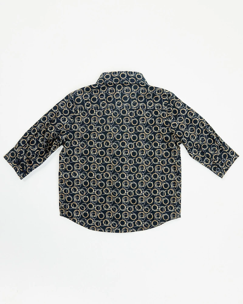 Cinch Infant Boys' Geo Print Long Sleeve Button-Down Western Shirt