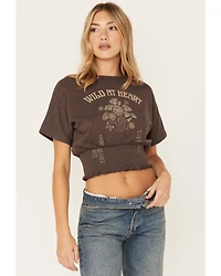 Cleo + Wolf Women's Wild At Heart Smocked Graphic Tee