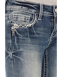 Grace LA Girls' Medium Wash Dreamcatcher Bootcut Stretch Denim Jeans