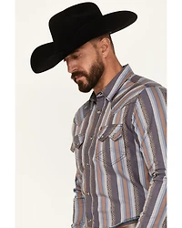 Cody James Men's Saddle Up Striped Print Long Sleeve Snap Western Shirt