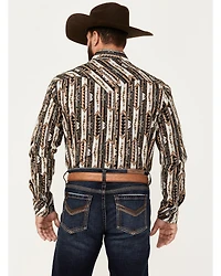Rock & Roll Denim Men's Southwestern Print Vintage Stretch Western Shirt