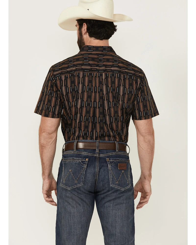Cody James Men's Cactus Dobby Striped Print Short Sleeve Button-Down Stretch Western Shirt