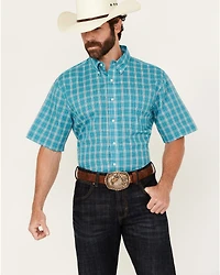 Wrangler Riata Men's Boot Barn Exclusive Assorted Plaid Print Short Sleeve Button-Down Stretch Western Shirt