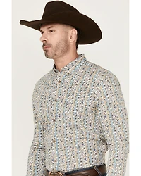 Cody James Men's Wells Floral Striped Print Long Sleeve Button-Down Stretch Western Shirt
