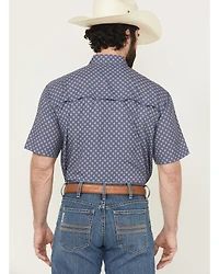 Cinch Men's Floral Geo Print Short Sleeve Button-Down Performance Stretch Western Shirt