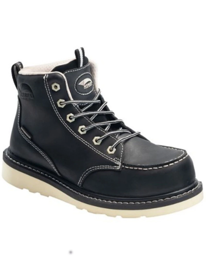 Avenger Women's Mid 6" Lace-Up Waterproof Wedge Work Boots - Carbon Toe