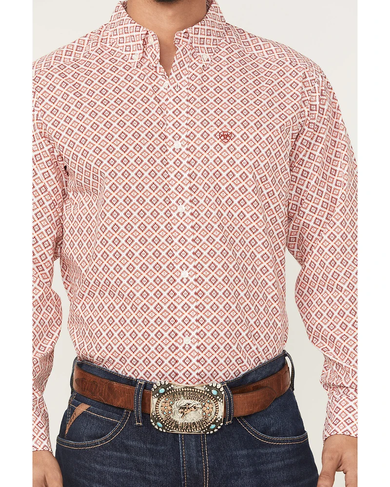 Ariat Men's Saylor Geo Print Long Sleeve Button-Down Western Shirt