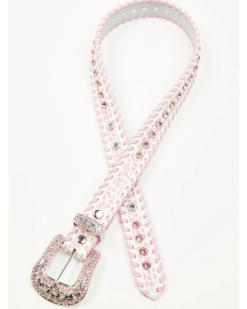 Shyanne Girls' Leopard Print Embellished Bling Belt
