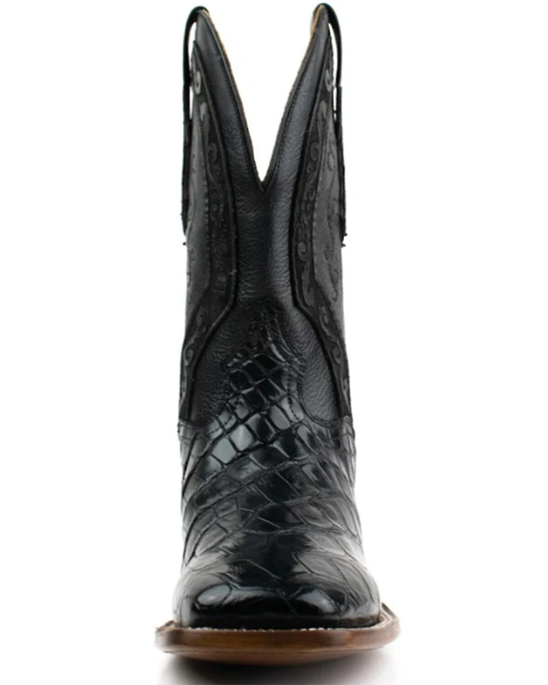 El Dorado Men's Exotic Scallop American Alligator Western Boot - Broad Square Toe