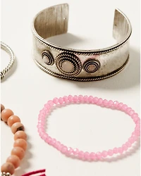 Shyanne Women's Mixed Bead Cactus & Cuff Bracelet Set - 4-Piece