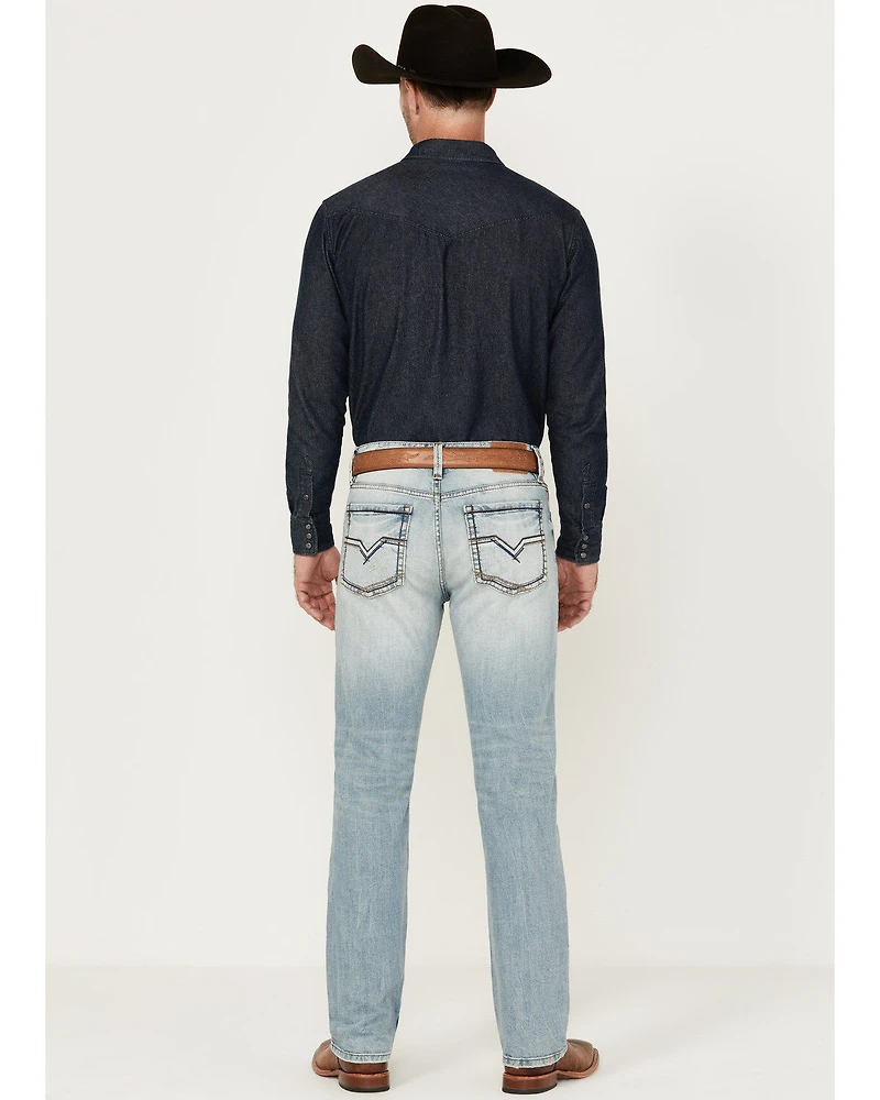 Moonshine Spirit Men's Sutton Wash Decker Slim Straight Stretch Denim Jeans