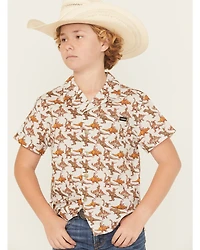 Cinch Boys' Camp Short Sleeve Button-Down Western Shirt