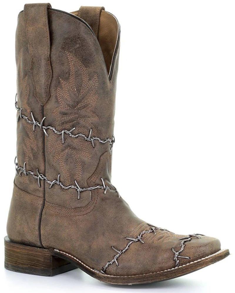 Corral Men's Barbed Wire Western Boots - Broad Square Toe